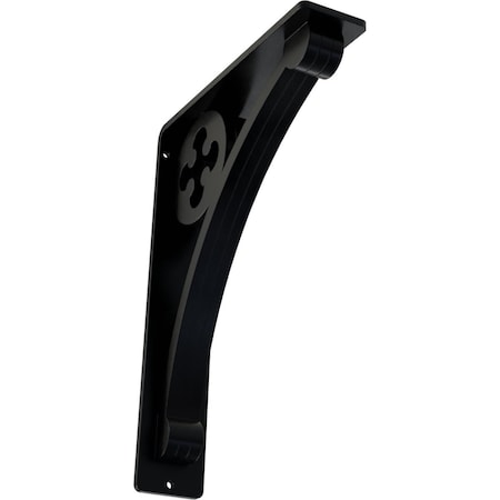Ekena Millwork Crawley Wrought Iron Bracket, (Triple center brace), Powder Coated Black 2"W x 7 1/2"D x 10"H BKTM02X07X10TCR